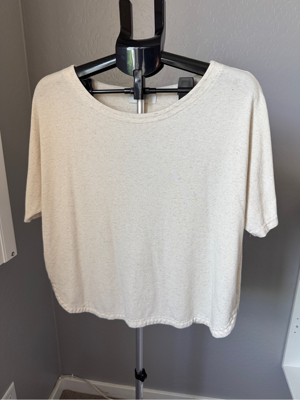 NOEN Danish Designer Oversized Slouchy Tee Cropped Fit Size Large